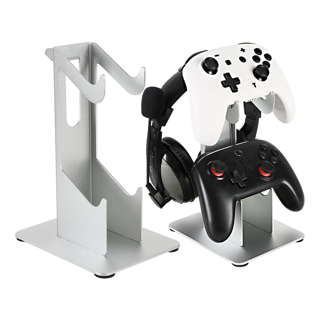 ANDCHI Controller Stand, 2-Tier Headphone Stand with Storage, Game Controller Stand, Desktop Stand, Non-Slip, Compatible with PS5, PS4, and Switch
