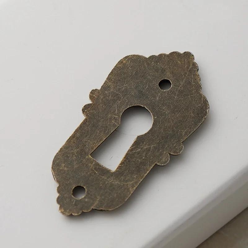 1/6 шт. Ключ для ящика Уголок Наклейка Крышка Европейский Винтаж Декоративная Кодовый Замок Деталь Сплав 45x23мм