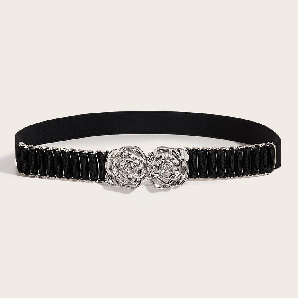 Metallic Waist Ladies Belt With Snap Button Closure For Dresses And Casual Wear