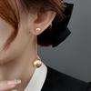 Французские двусторонние жемчужные серьги-гвоздики - 2026 Роскошный нишевый высококлассный стиль с длинным декоративным элементом