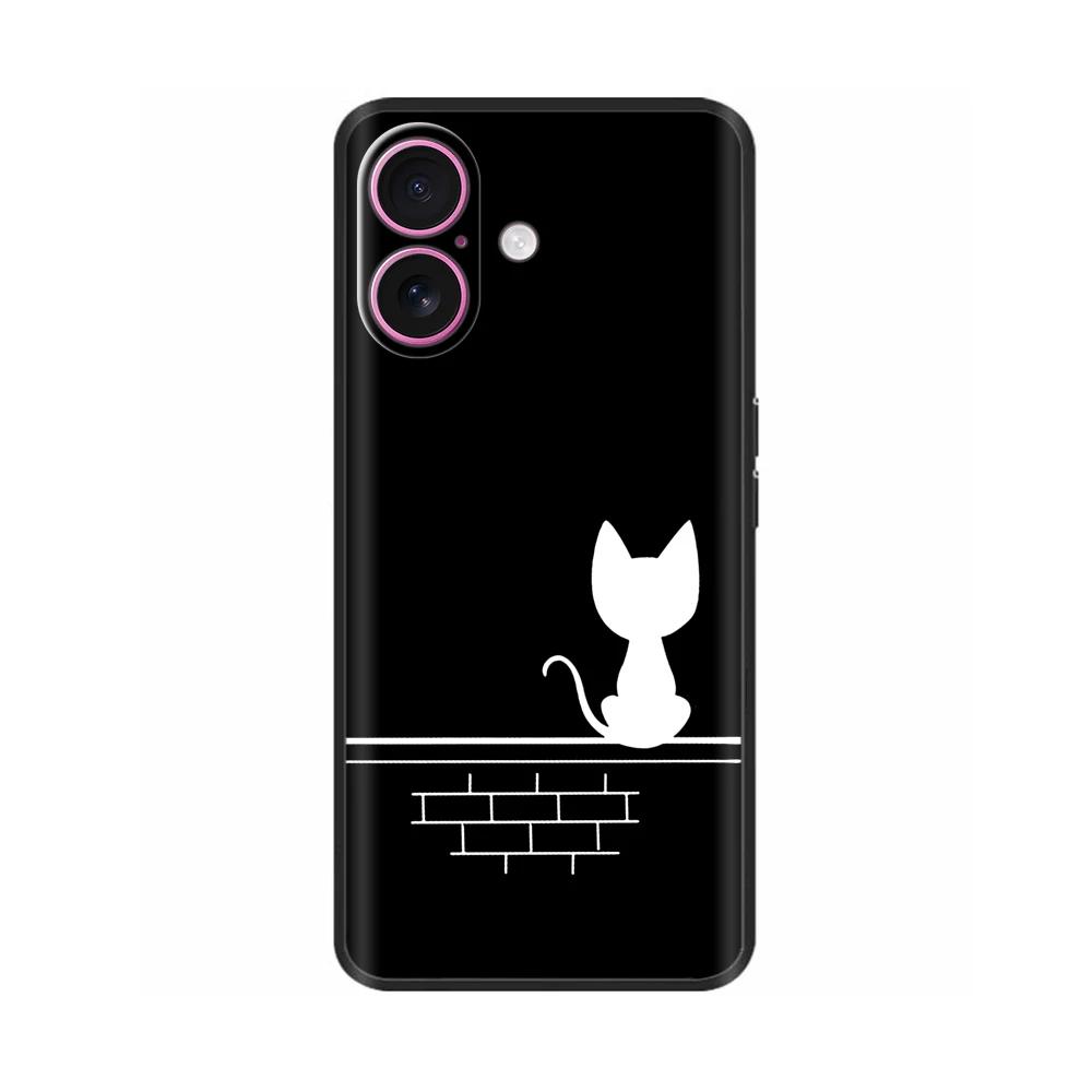 Shockproof Case For iPhone 16 Plus Soft Black Silicone Phone Case For Apple iPhone 16+ 16 Pro Max Protective Shell Cover Bumper