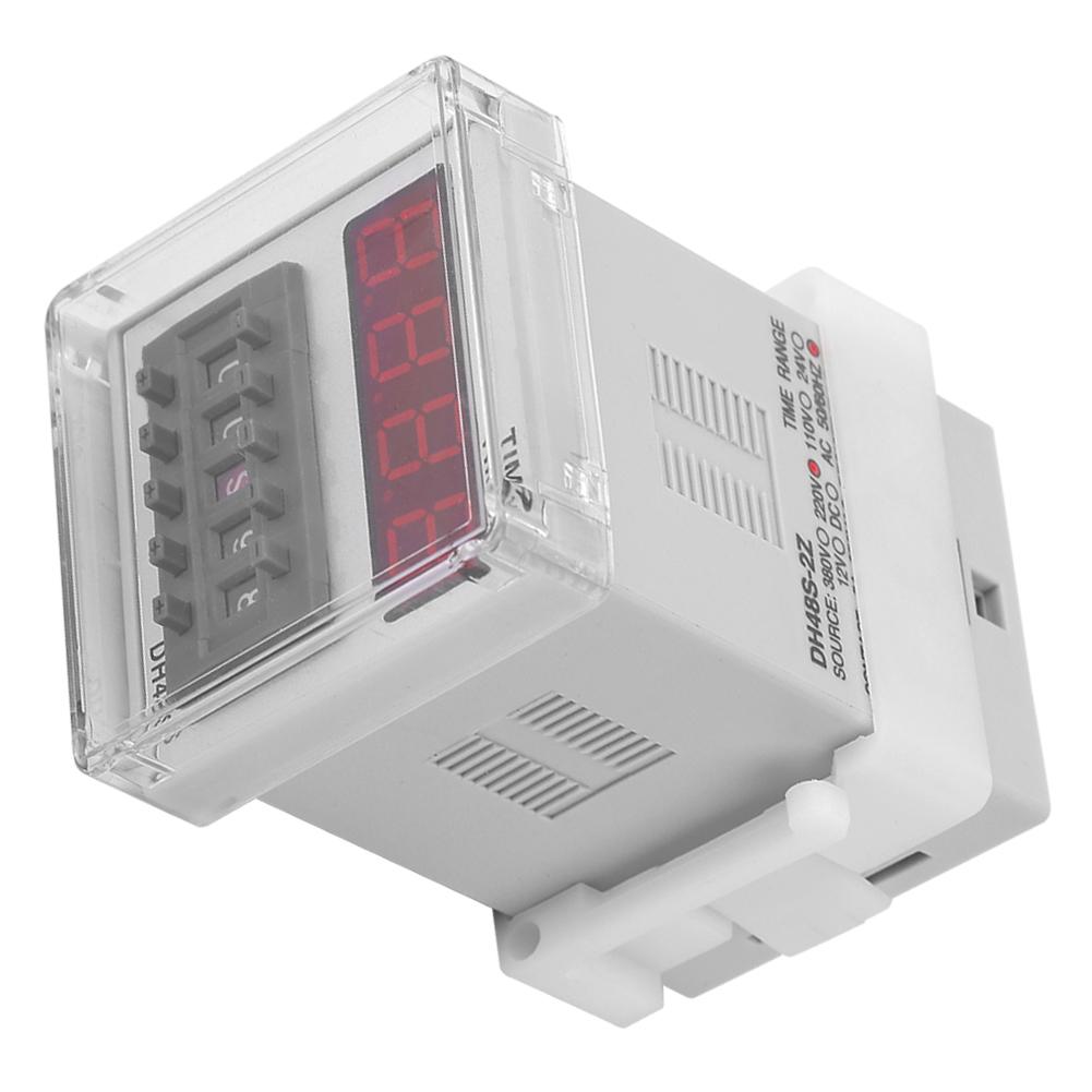 48S-2 Digital Display Time Relay with LED Display, Spring Push Button, Copper Wire, for Industrial Automation