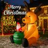 8.2FT Светодиодная Подсветка Рождественский Надувной Олень Санта Клаус Игрушки Двор Вечеринка Украшение Домашние Украшения Принадлежности Рождественские Праздничные Подарки