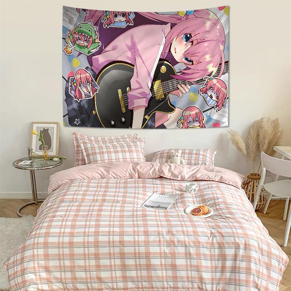 Аниме гобелен BOCCHI THE ROCK Художественная печать Японский настенный гобелен Аниме настенное украшение Домашний декор
