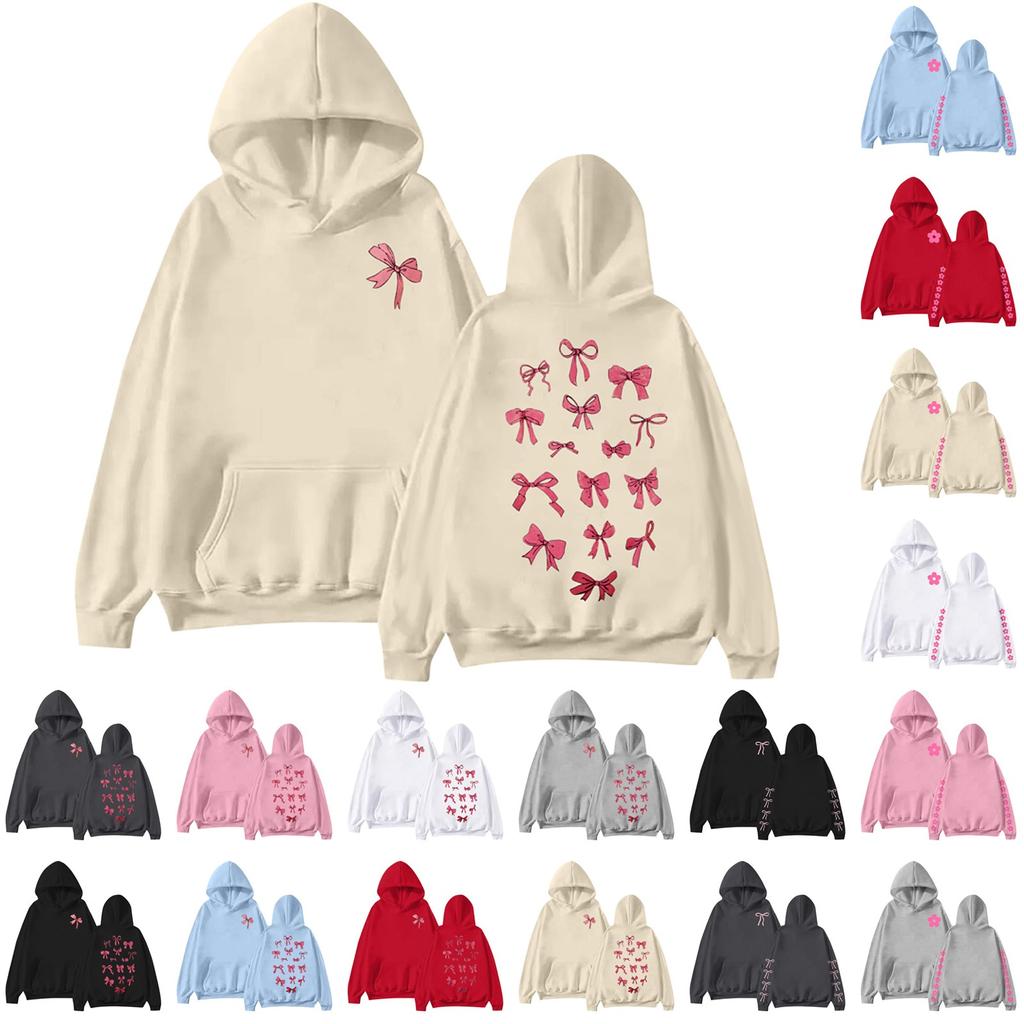 Women's Fashion Printed Long Sleeve Loose Sweatshirt Top Fall Hoodie Sweatshirt