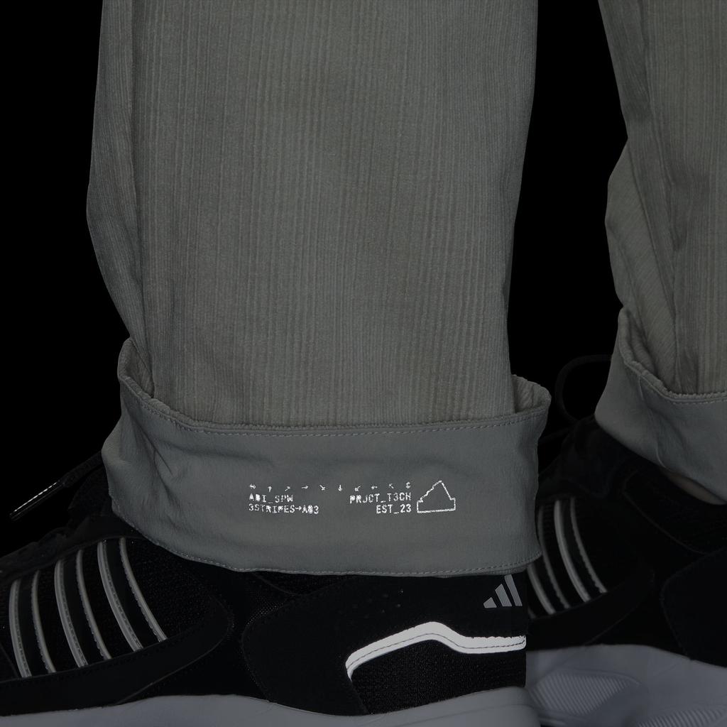 Adidas FW24 Tech Textured Series Logo Pattern Повседневные брюки средней посадки для мужчин Цвет кунжута, земляно-серый JI8691