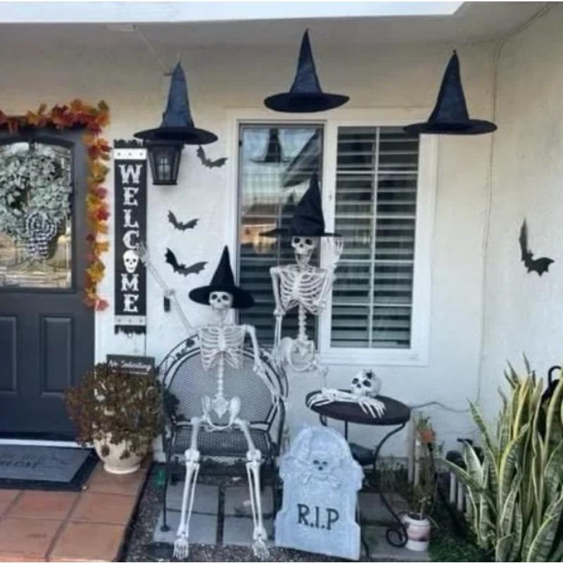 Halloween Hat Black White Witch Cap Halloween Home Party Hanging Decorations Cosplay Props Festival Favor Wizard Hats Kids Toys