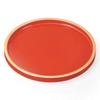 DX Round Tray Vermilion Red Top and Gold Lacquerware Made In Japan J-kitchens 9-inch (Tray) Bottom, 27cm, (ABS Resin),