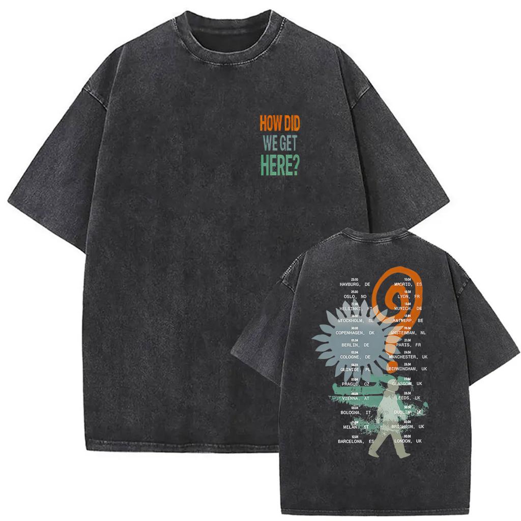 Vintage Washed Louis Tomlinson How Did We Get Here Tour 2026 New T Shirt Men Women Harajuku Fashion Oversized Tshirt Streetwear