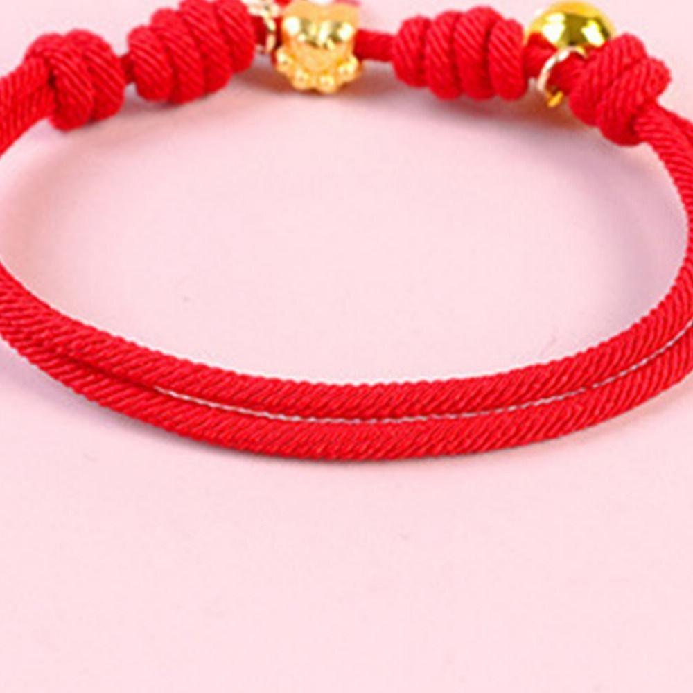 Adjustable Braided Cat Collar Chinese Style Puppy Collar Creative Pet Bell Necklace Photo Props