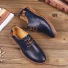 2025 Foreign Trade Shoes Men's Large Size Board Shoes Lace-up Casual Leather Shoes Korean Version Trend Single Shoes Men