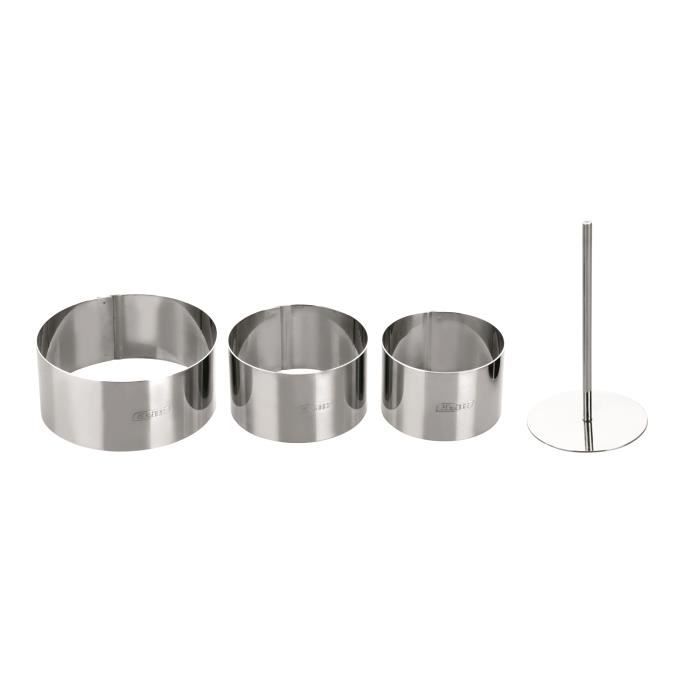 Ibili 716090 Lot de 3 Emporte-pièces + Poussoir