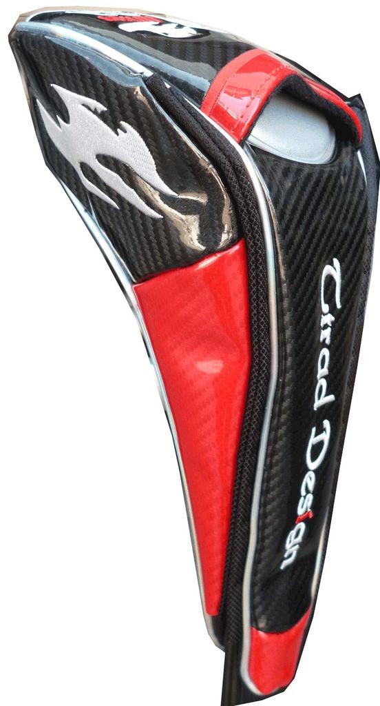 Magnetic Skull Golf Headcover for Drivers (460cc) (Black/Red)