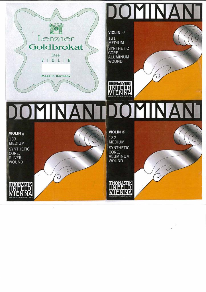 THOMASTIK Violin String Set Gold Bra Cut E String Ball 4/4 (E A.D.G Dominant) (1 0.27 End)