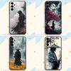 Японский Бусидо S-Самурай Чехол для телефона Samsung S серии s21 s22 s23 s24 s25 S26 FE Plus Ultra Мягкий ТПУ, приятный для кожи