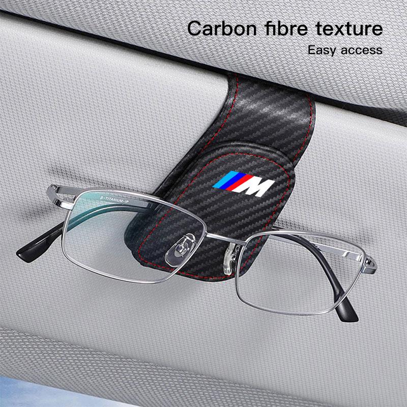 KSMH6 Car Sun Visor Magnetic Leather Sunglasses Clip For BMW M Performance E46 E90 E60 F20 X1 F10 F30 X3 E70 E87 E36 G11 X