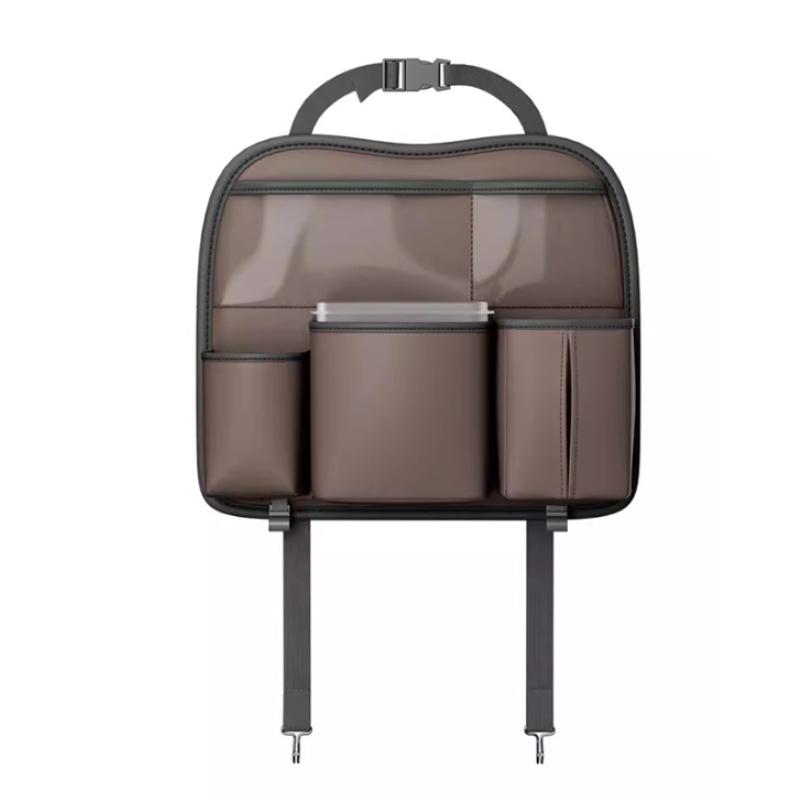 SEAMETAL Сумка для хранения на спинку сиденья автомобиля из ПУ кожи, органайзер на спинку сиденья автомобиля, коробка для салфеток, водонепроницаемая урна