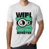 Мужская винтажная футболка Футболка с рисунком WiFi Monster Vintage White