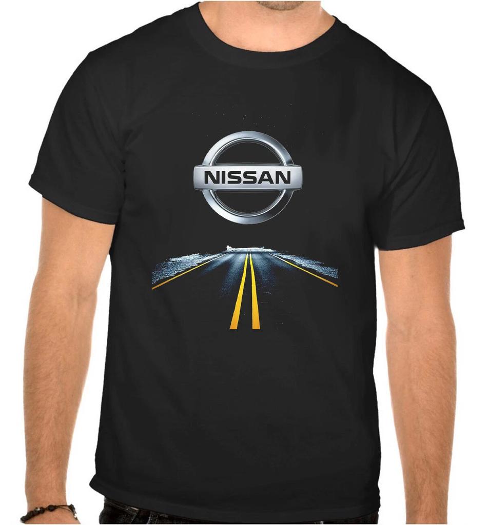 Черная футболка с логотипом автомобиля Nissan Autobahn - 1130-