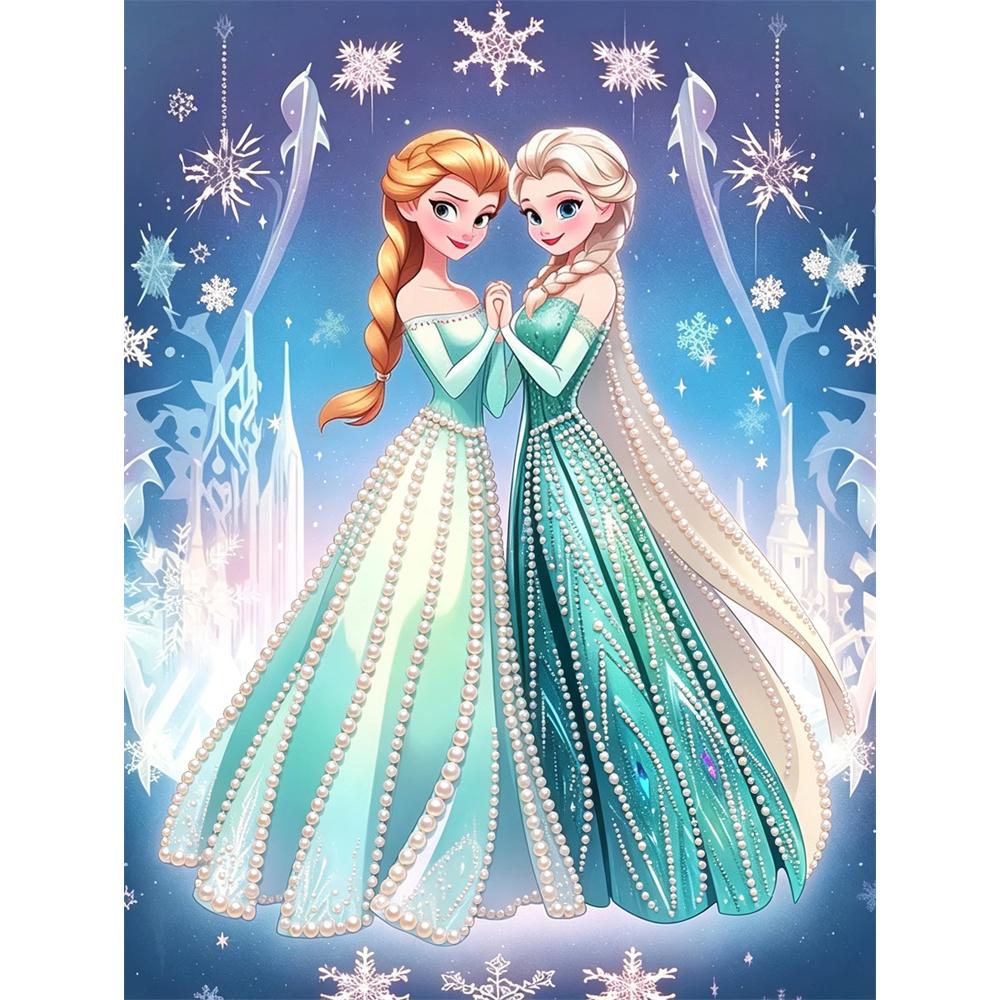 Disney Pearl Art Sisters United in the Frozen Kingdom Pearl Art Painting Kit Creative Gift for Adults Beginners Ideal for Home Wall Decor