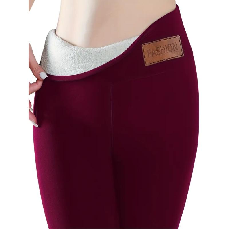 Women Sherpa Lined Leggings High Waisted Thermal Winter Pants Fleece Plush Yoga Bottoms Warm Tights