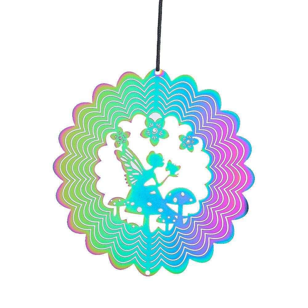 Gradient Color Wind Spinner Catcher 3D Dynamic Rotating Wind Chimes Funny Wind Chime Pendant Party