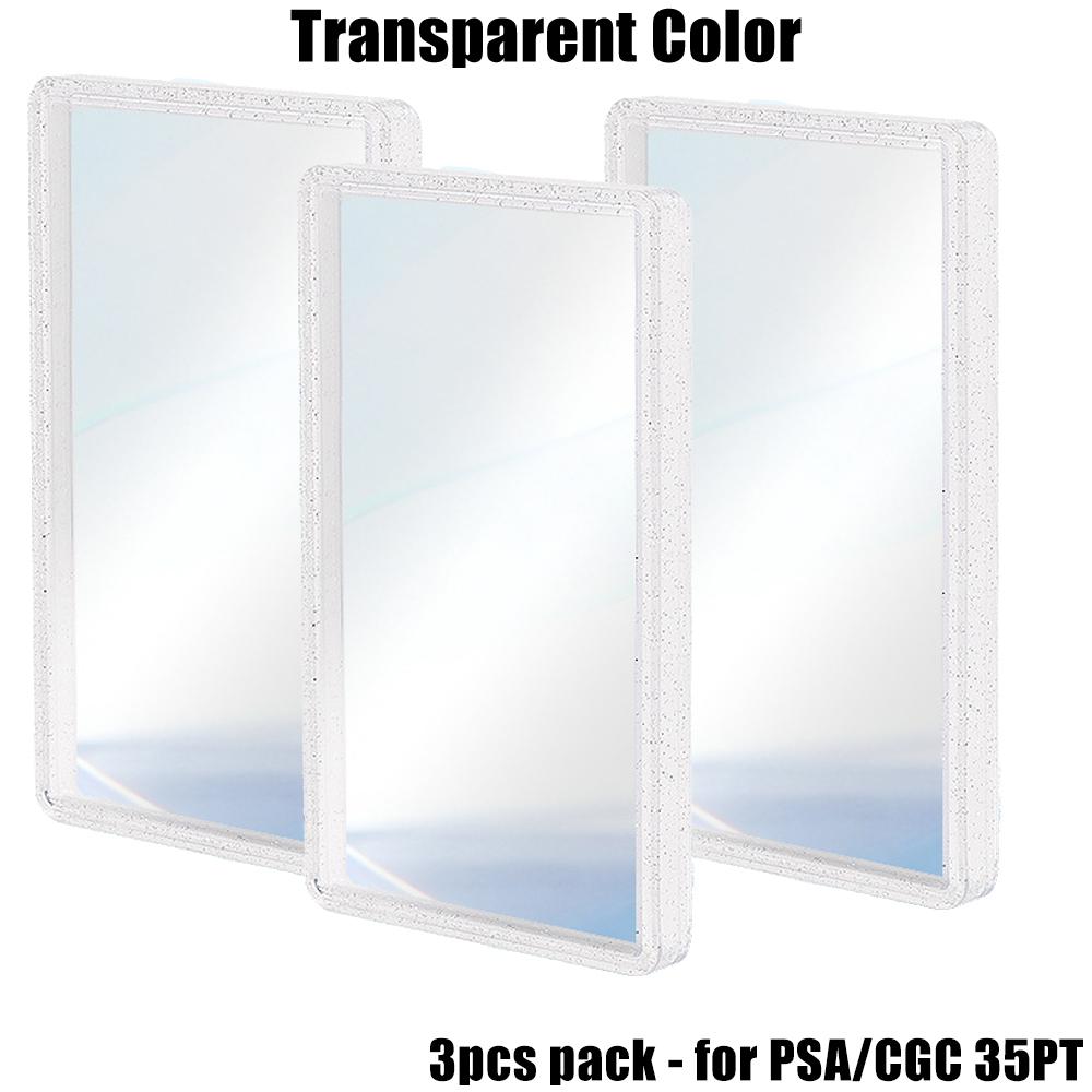 Stackable Slab Case for PSA CGC 35PT Graded Card, TPU Slab Bumper Protector with Back Panel ,Multicolor Gillter, For PTCG