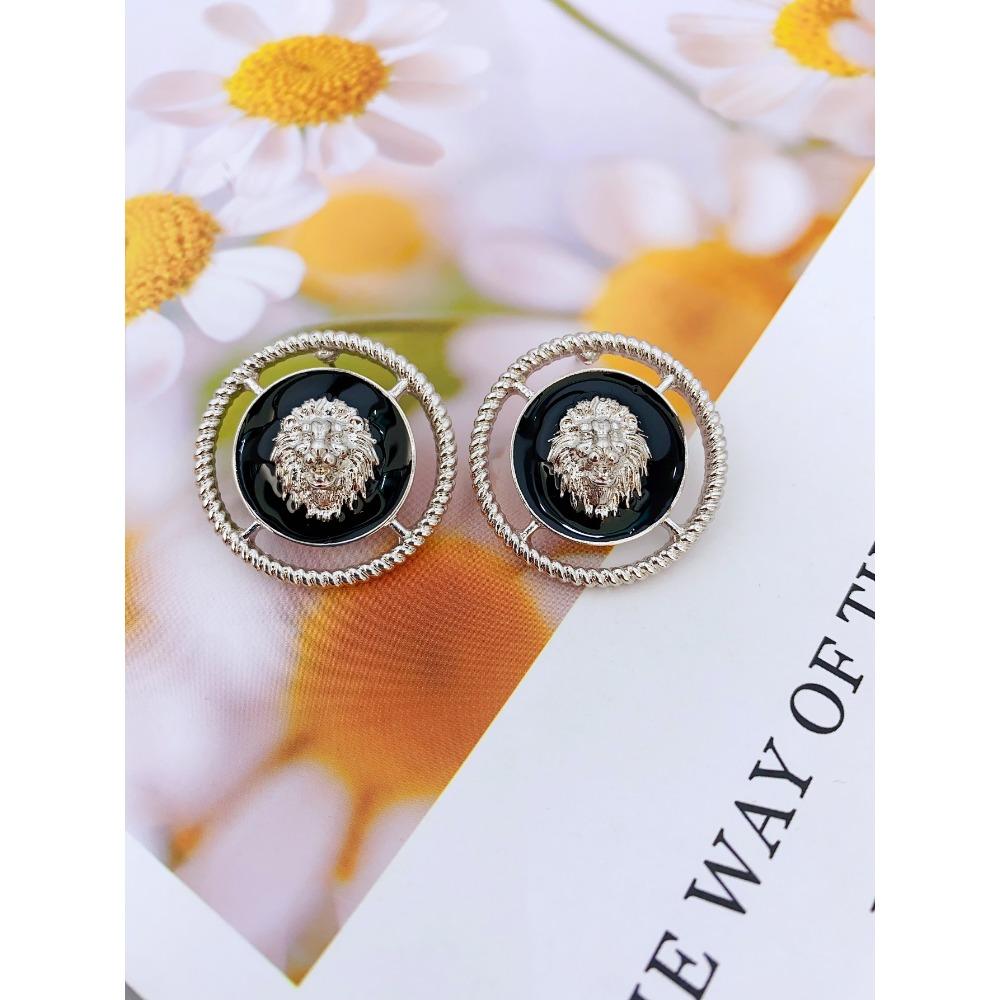 Женские серьги с преувеличенной головой льва, модные и качественные украшения из сплава