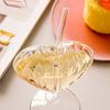 1pc Heart Shaped Cocktail Glass with Straw Clear Stemmed Wine Glass Creative Champagne Glasses Drinking Cups for Bar Pub Club