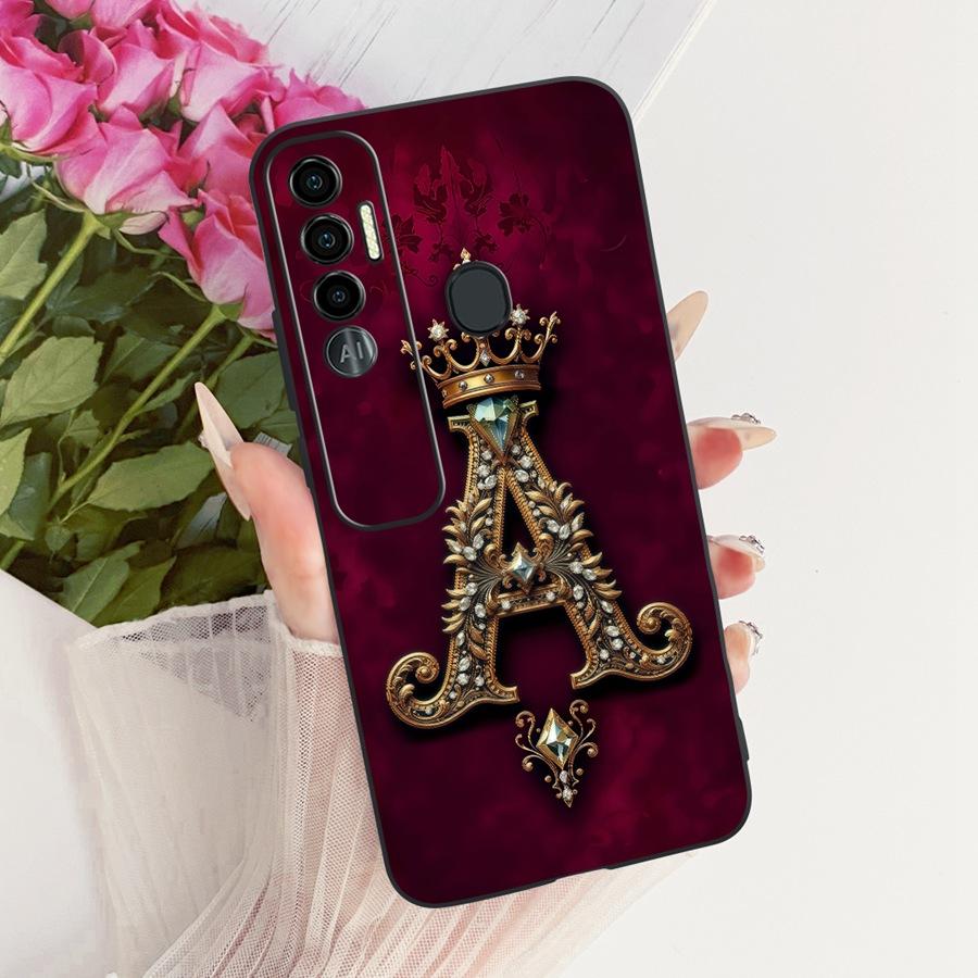 Чехол для Tecno Spark 7 Spark7P 7Pro Задняя крышка Мягкий силикон ТПУ Чехол с узором из начальных букв для Tecno Spark7 7 P Чехол для телефона