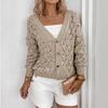 Новый вязаный кардиган 2025 года, свободный, тонкий, с ажурной вязкой, V-образным вырезом, длинными рукавами, куртка для женщин