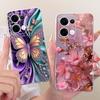 For Oppo Reno13 Pro Case CPH2697 Luxury Flowers Butterfly Painted Cover Soft Slim Phone Case For Oppo Reno 13 Pro Reno13 5G Bags