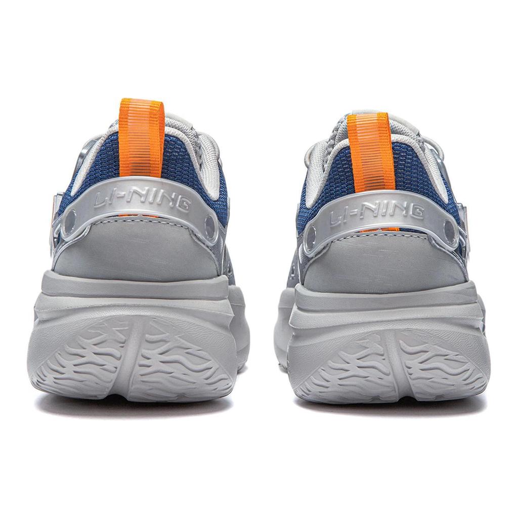 Li Ning Youth  Childrens Starry Comfortable Simple Non-Slip Wear-Resistant Casual Shoes Kids Casual Shoes Silver Blue Yellow YKCU142-3