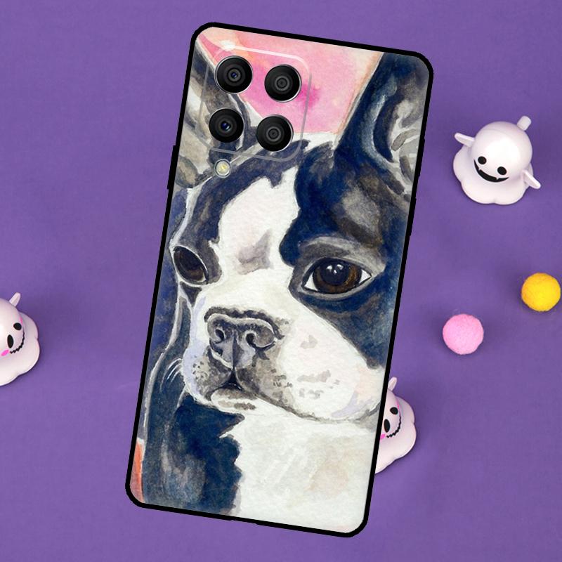 Чехол для телефона Samsung Galaxy M54 M14 M34 M33 M13 M23 M53 M15 M55 M31 M51 M20 M30s M32 M52 с изображением собаки Бостон-терьер