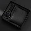 Набор из 2 предметов GENEVA Fashion Men's Watch Luxury Men's Calendar Leather Remezzo Quartz Watch Casual Men's Watch & Black Wallet Men's Gifts