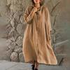 Women's New Cotton and Linen Solid Color Casual Collar Button Dresses