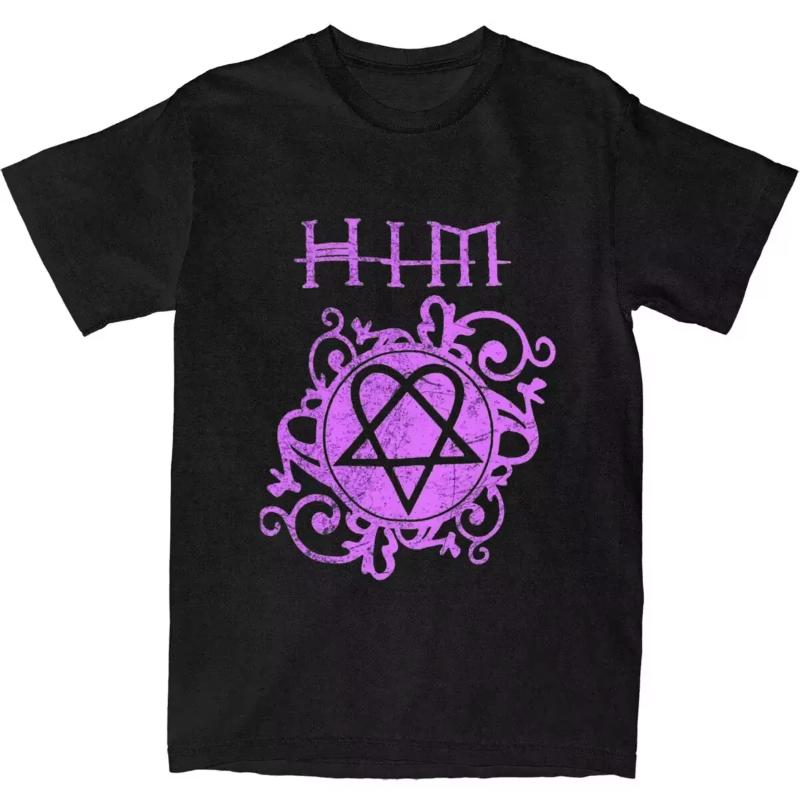 Him Band Ville Valo Heartagram Любовь Металл Футболка Летний Уличный Стиль Футболки Модная Футболка для Унисекс Женщин Футболки с Коротким Рукавом