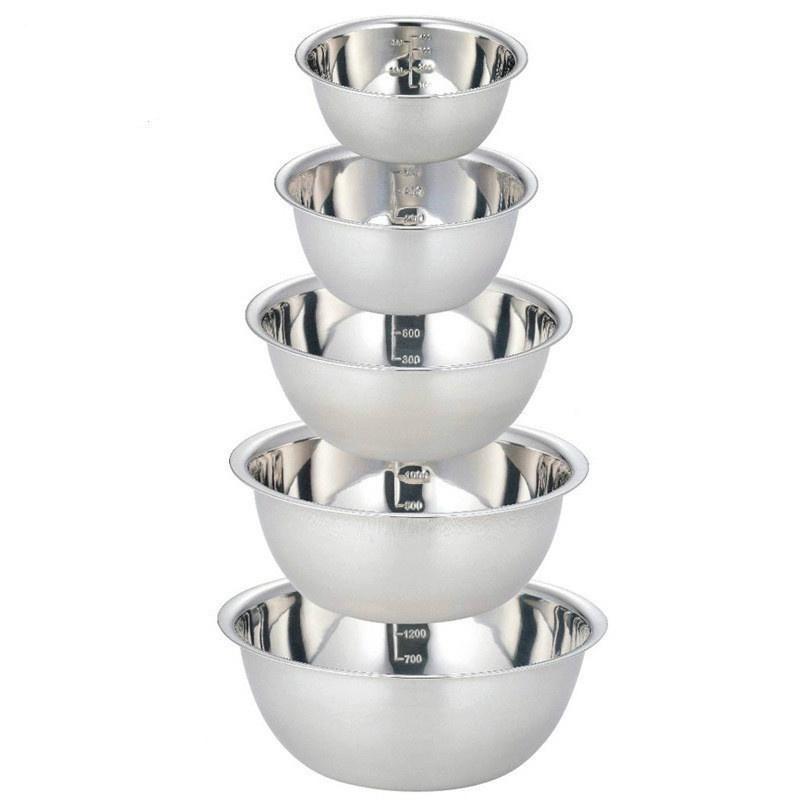 Bowl Mixing Bowls Stainless Steel (Set of 5) Household Nesting Whisking Bowls Kitchen Salad Food Baking Supplies Storage Container