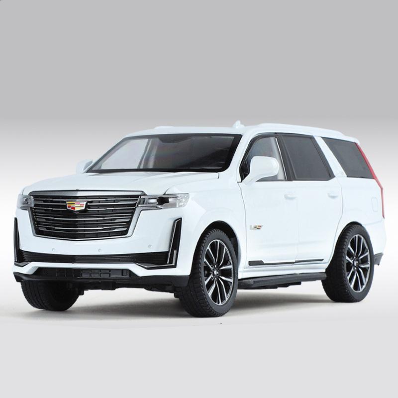 1/24 Cadillac Escalade SUV Alloy Luxy Car Model Diecasts Metal Off-road Vehicles Car Model Simulation Sound and Light Kids Gifts