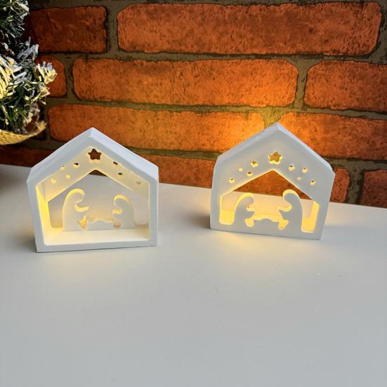 Christmas Nativity Lamp Silicone Mold DIY Handmade Birth of Jesus Scene Ornament Crafts Mold