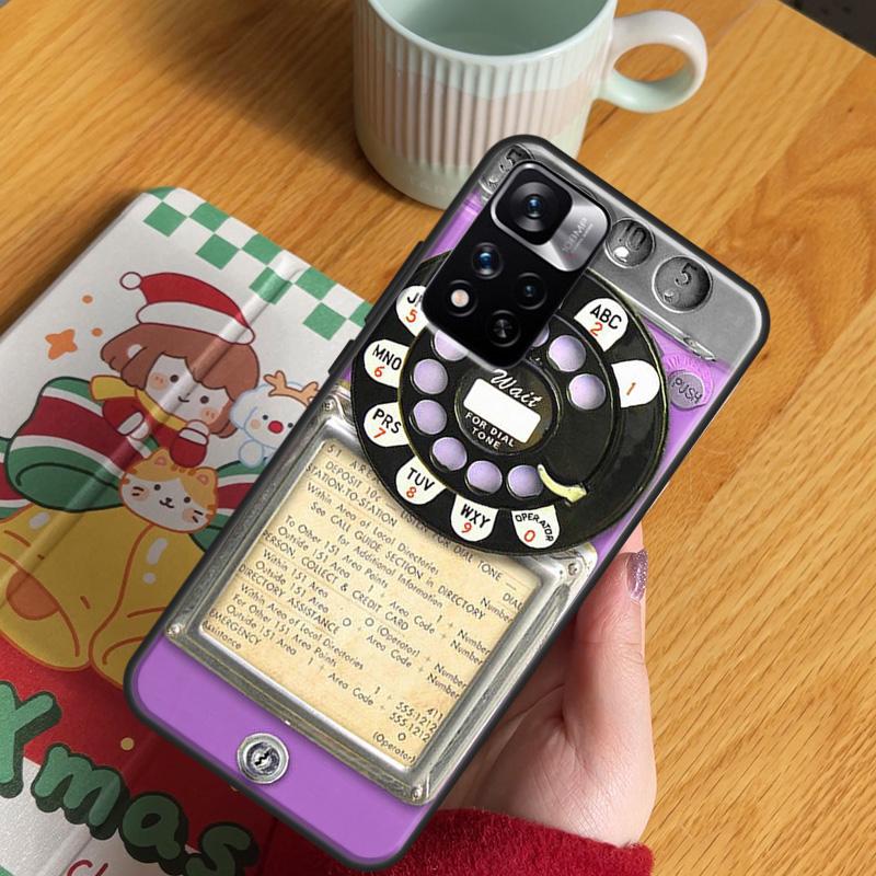 Retro Blue Payphone Vintage Case For Xiaomi Redmi Note 14 Pro 13 12 11 10 15 Pro Plus Redmi 15 C 13 10C 12C 13C 14C Cover