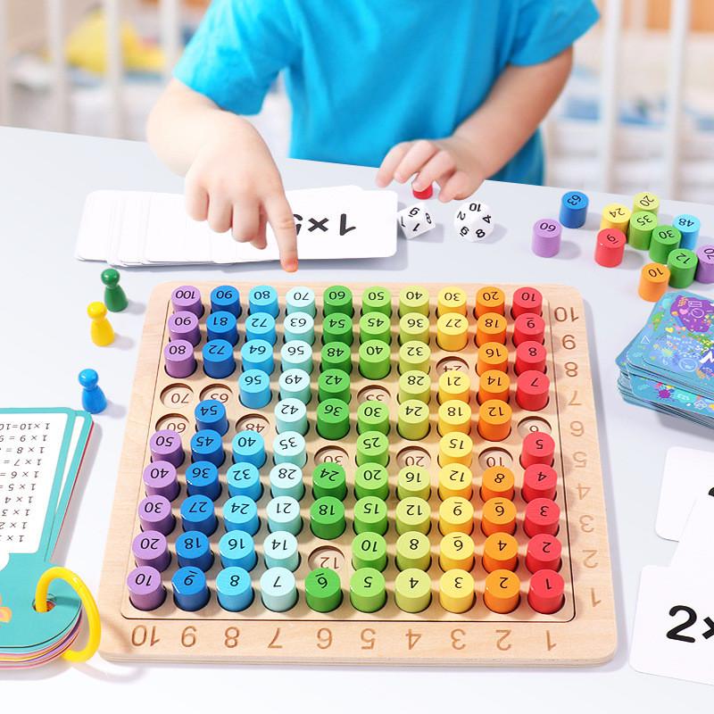 Math Learning Toy With Wooden Multiplication Board For Kids Educational Development