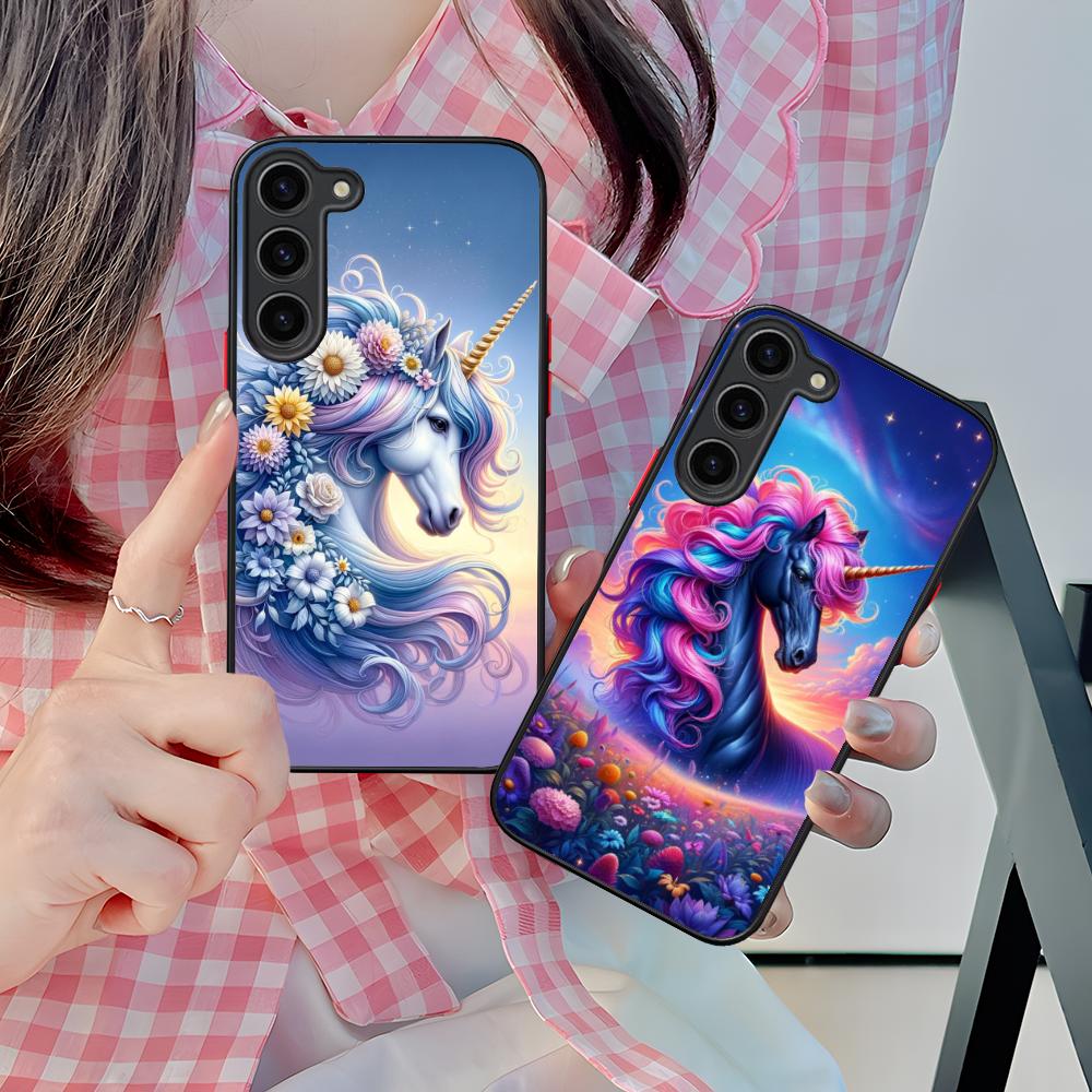 Фантазийный чехол для мобильного телефона с единорогом для Samsung Galaxy S25 S24 S23 S22 S21 Plus FE Ultra Цветной силиконовый чехол для мобильных телефонов Роскошный