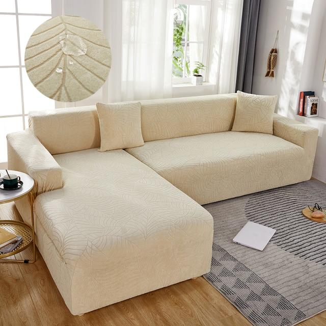 Водонепроницаемый чехол для углового дивана, жаккардовая ткань, большой эластичный чехол, съемные чехлы для гостиной
