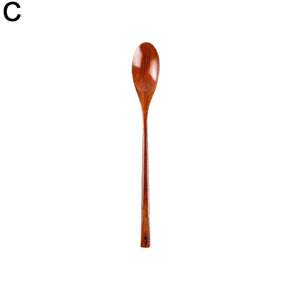 Long Handled Wooden Stirring Spoon Natural Wood Soup Tableware Cooking Honey Coffee Spoon Mixing Spoon Household Soup Spoon4