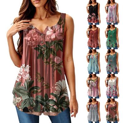 Женская мода плиссированная безрукавка повседневная футболка жилет топ на пуговицах