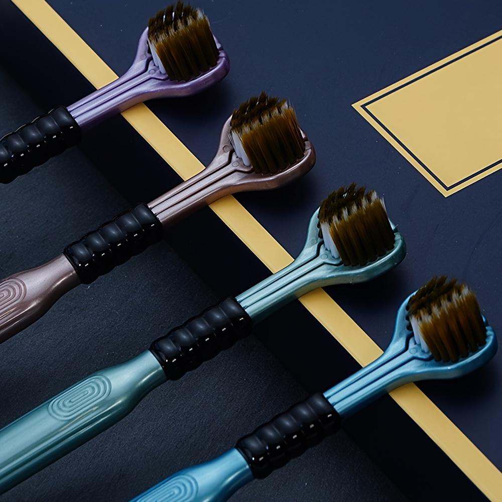 Набор из 2 зубных щеток с ультрамягкой щетиной для взрослых - трехсторонние для глубокой чистки и здоровья десен, ручные зубные щетки в подарочной коробке