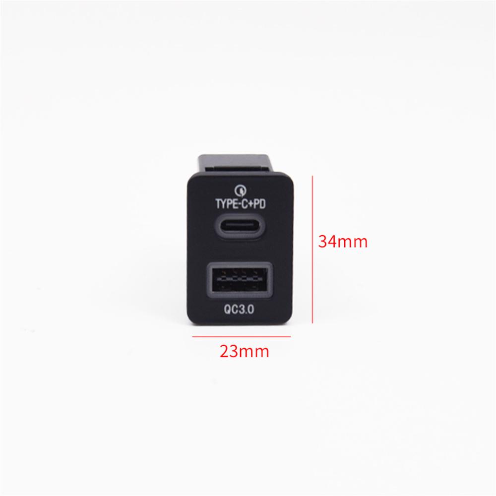 18W Car Charger Type-C+QC3.0 Fast Charging For Toyota Corolla Yaris RAV4