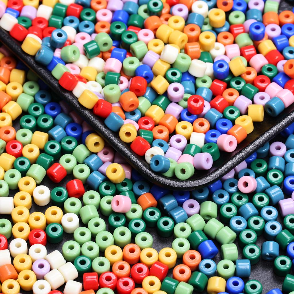 Acrylic for Earrings Necklace Fashion Accessories Cylindrical 6.5mm Bracelet Jewelry Making Cream Color DIY Material 50Pcs Keychain  Accessories