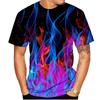 Flame Pattern 3D Printed Men's And Women's T-shirt Hip Hop Short Sleeve T-shirt Plus Size Streetwear Harajuku Y2k Top